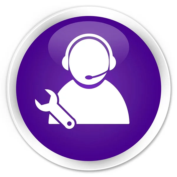 Tech support icon premium purple round button — Stock Photo, Image