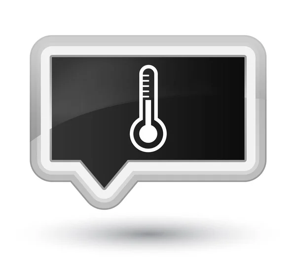 Thermometer icon prime black banner button — Stock Photo, Image