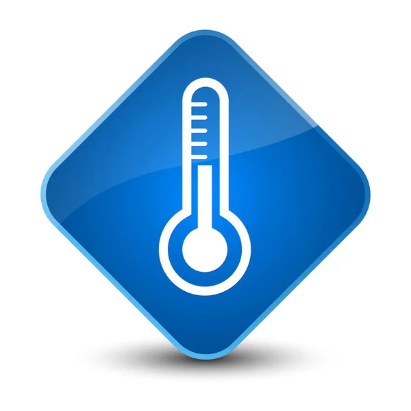 Ícone do termômetro elegante botão de diamante azul — Fotografia de Stock