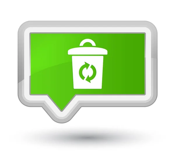 Ícone de lixo botão banner verde macio prime — Fotografia de Stock