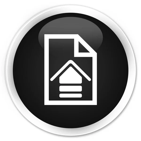 Upload document icon premium black round button