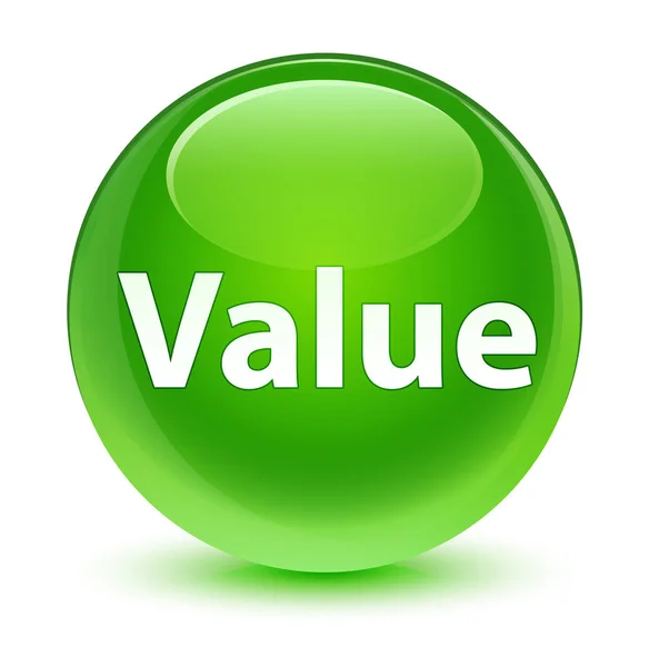 Värdet glasartade gröna runda knappen — Stockfoto