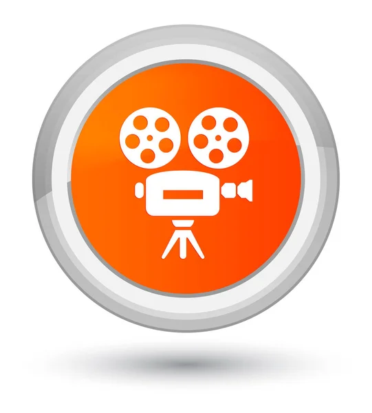 Videó kamera ikon prime narancs kerek gomb — Stock Fotó