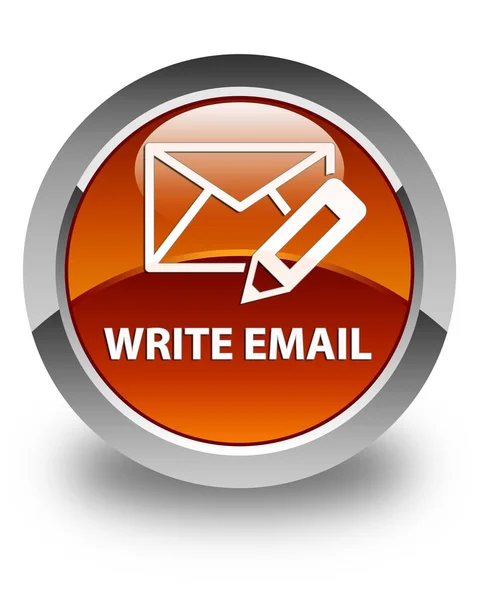 Escriba el botón redondo marrón brillante del email —  Fotos de Stock