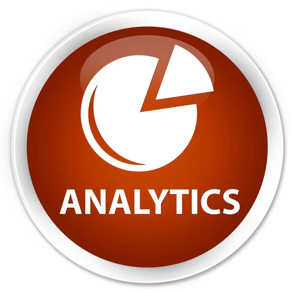 Analytics (Graphiksymbol) Premium brauner runder Knopf — Stockfoto