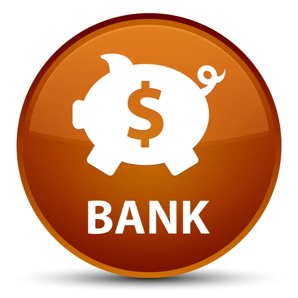 Banco (caja de cerdo signo de dólar) botón redondo marrón especial —  Fotos de Stock