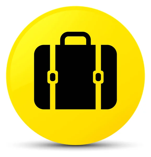 Borsa icona giallo pulsante rotondo — Foto Stock