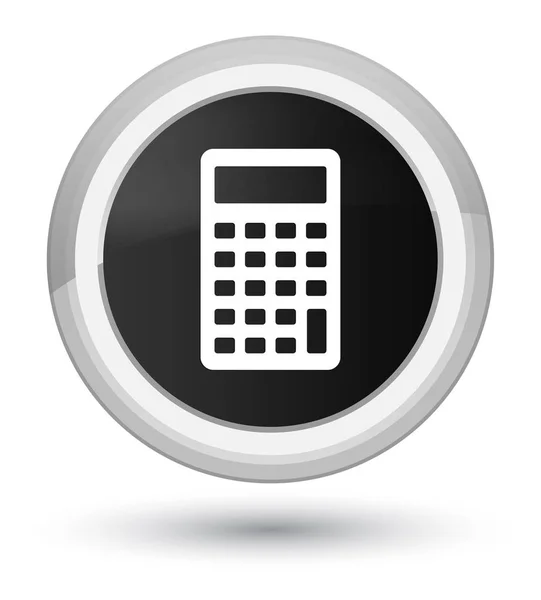 Calculator icon prime black round button — Stock Photo, Image