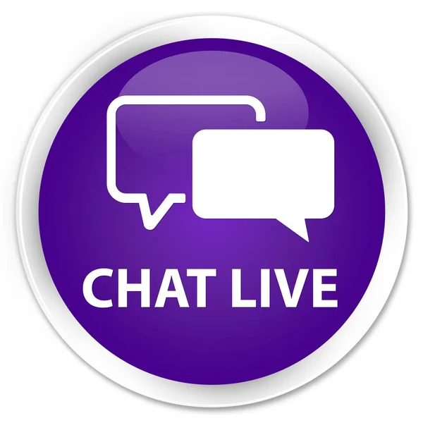 Chat prima en vivo púrpura botón redondo —  Fotos de Stock