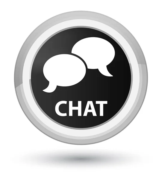 Chat elsődleges fekete kerek gomb — Stock Fotó