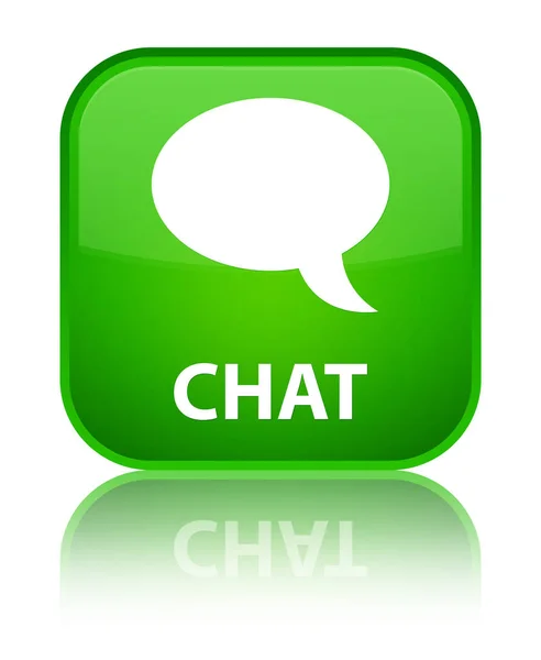 Chat botón cuadrado verde especial — Foto de Stock