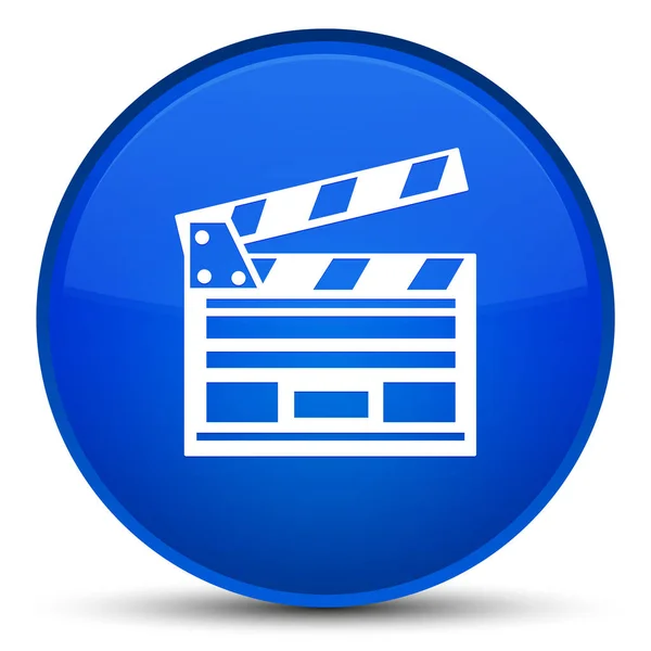 Ícone clipe de cinema botão redondo azul especial — Fotografia de Stock