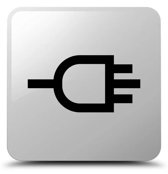 Verbinden Symbol weiße quadratische Taste — Stockfoto