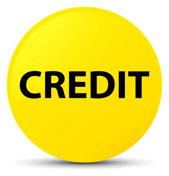 Κίτρινο στρογγυλό κουμπί πιστωτική — Φωτογραφία Αρχείου