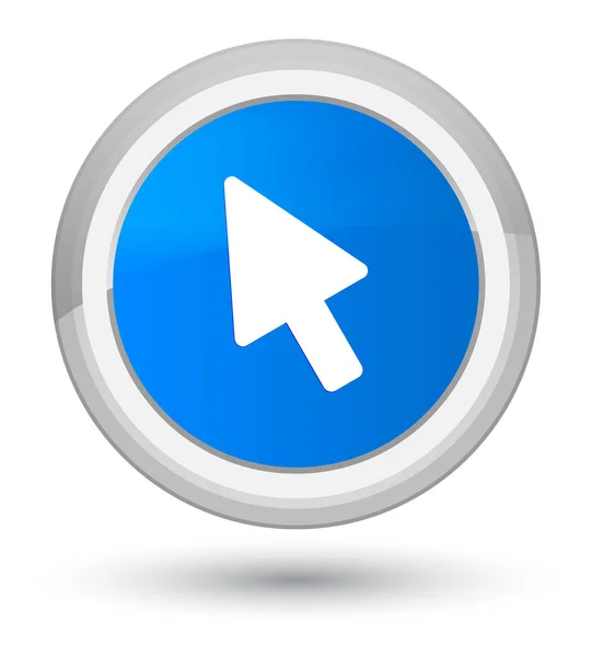 Icono del cursor botón redondo azul cian primo — Foto de Stock