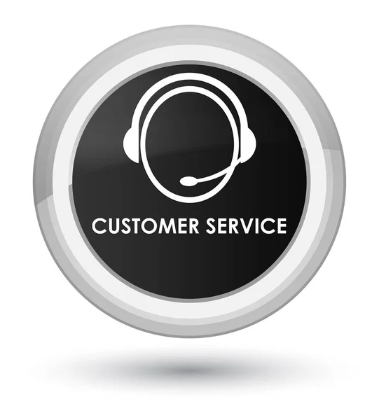 Customer service (customer care icon) prime black round button — Stock Photo, Image