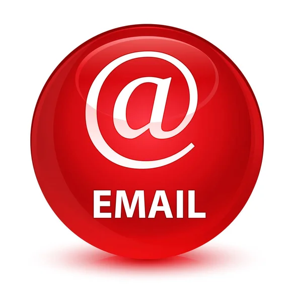 E-mail (adres ikony) szklisty czerwony okrągły przycisk — Zdjęcie stockowe