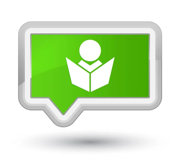 Eersteklas zachte groene banner knoop van het pictogram van e-learning — Stockfoto