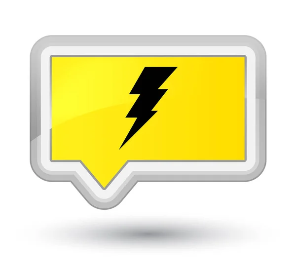 Жёлтая кнопка значка электричества — стоковое фото