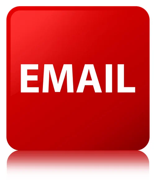 Email botão quadrado vermelho — Fotografia de Stock