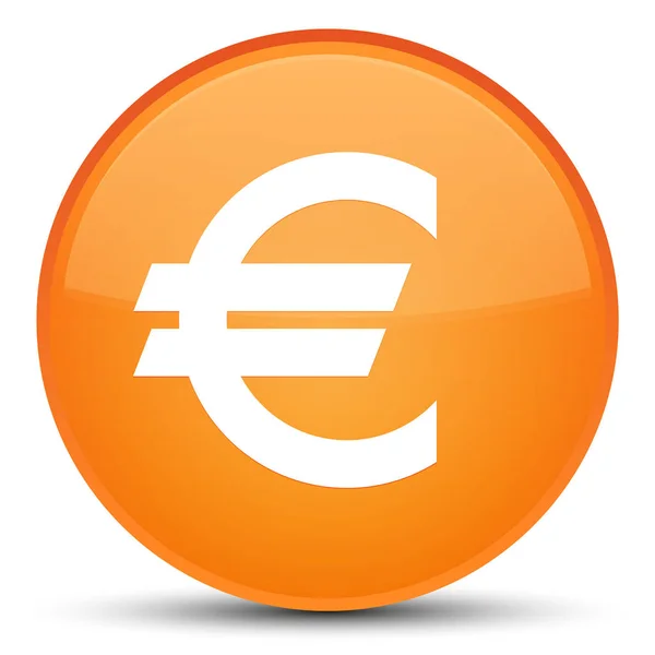 Euro teken pictogram speciale oranje ronde knop — Stockfoto