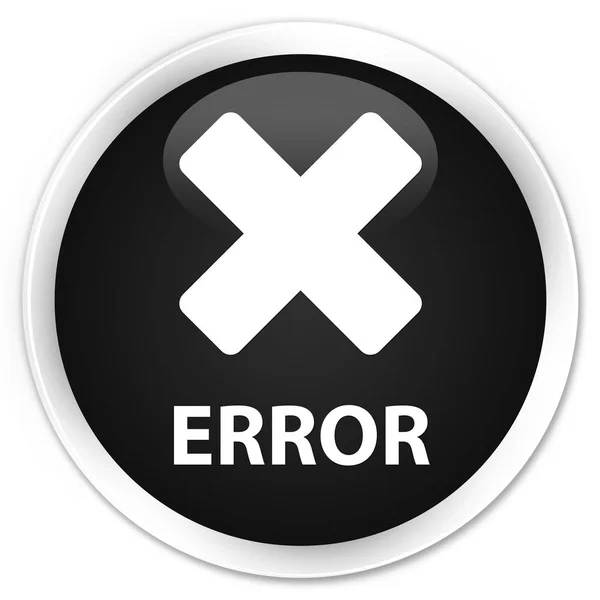 Błąd (ikonę Anuluj) premium czarny okrągły przycisk — Zdjęcie stockowe