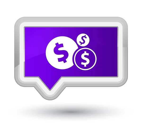 Finanse ikona znak dolara prime fioletowy transparent przycisk — Zdjęcie stockowe