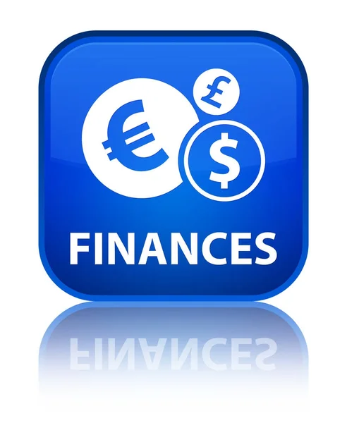 Finances (euro sign) special blue square button — Stock Photo, Image