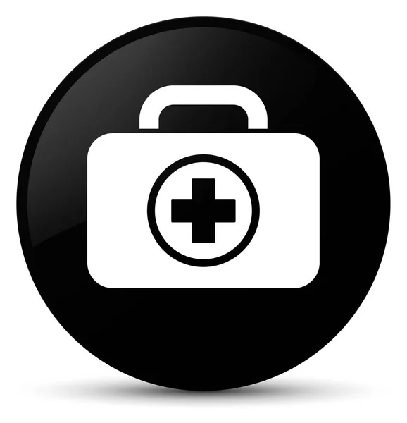 Botiquín de primeros auxilios botón redondo negro —  Fotos de Stock