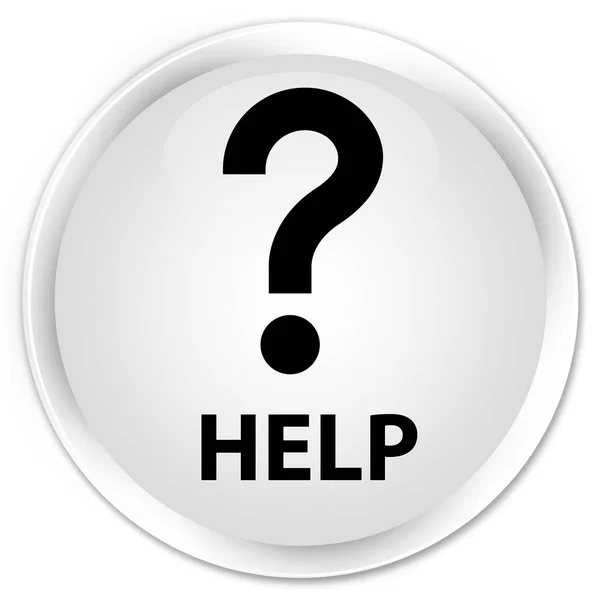 Ayuda (icono de la pregunta) botón redondo blanco premium —  Fotos de Stock