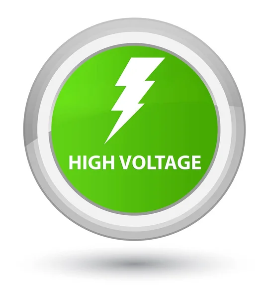 Hoogspanning (elektriciteit pictogram) eerste zachte groene ronde knop — Stockfoto
