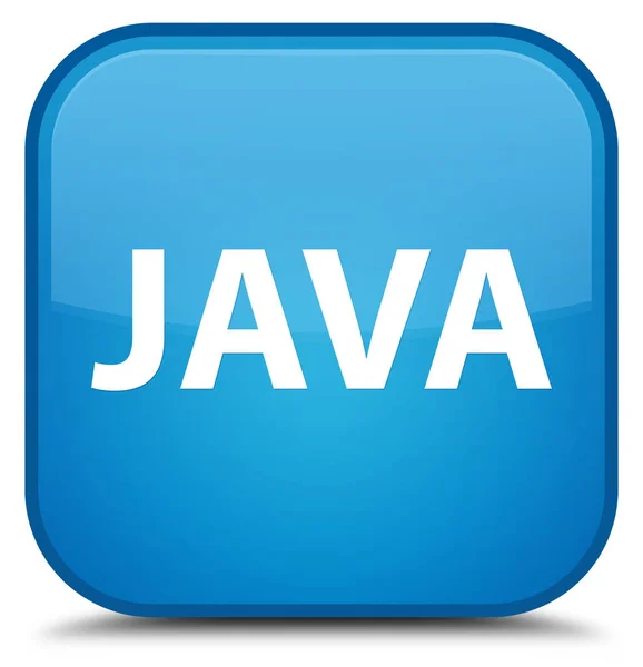 Java special cyan blue square button — Stock Photo, Image