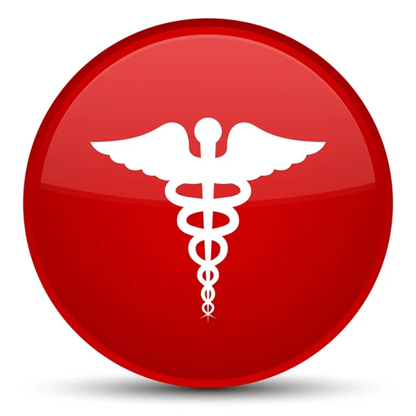 Medicinsk ikonen speciella röda runda knappen — Stockfoto