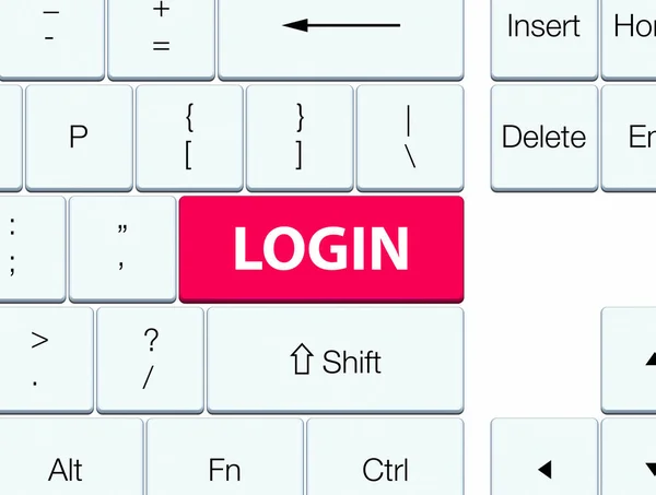 Login pink keyboard button — Stock Photo, Image