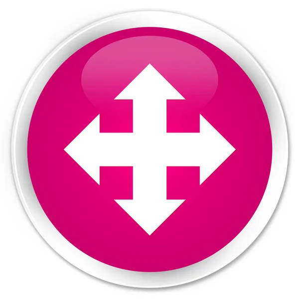 Move icon premium pink round button — Stock Photo, Image