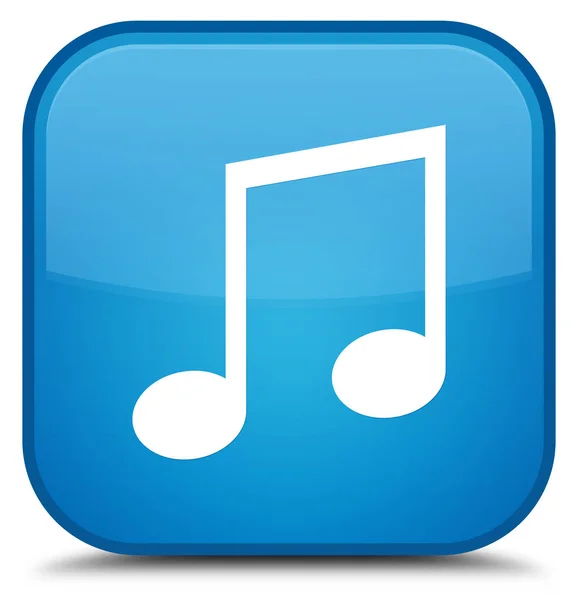 Music icon special cyan blue square button — Stock Photo, Image