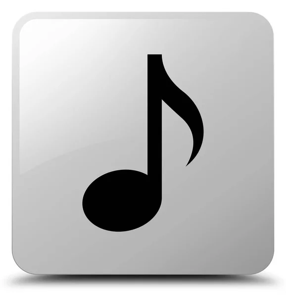 Ícone de música botão quadrado branco — Fotografia de Stock