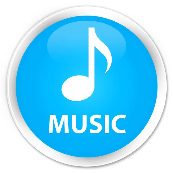 Música prémio ciano azul botão redondo — Fotografia de Stock