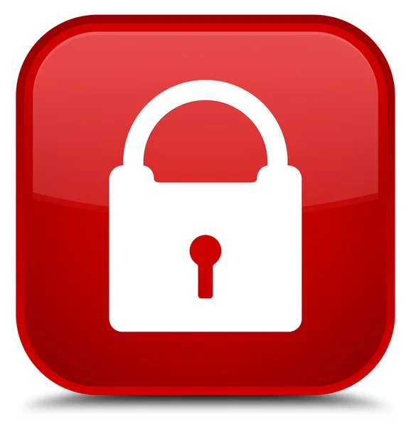 Padlock icon special red square button — Stock Photo, Image