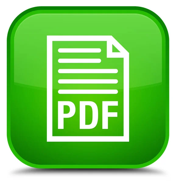 Icono del documento PDF botón cuadrado verde especial —  Fotos de Stock