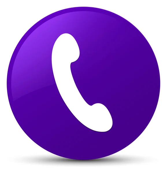 Telefon-Symbol lila runde Taste — Stockfoto