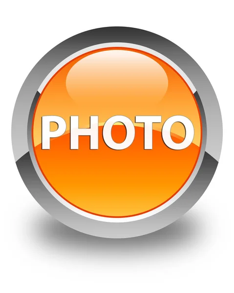 Photo glossy orange round button — Stock Photo, Image