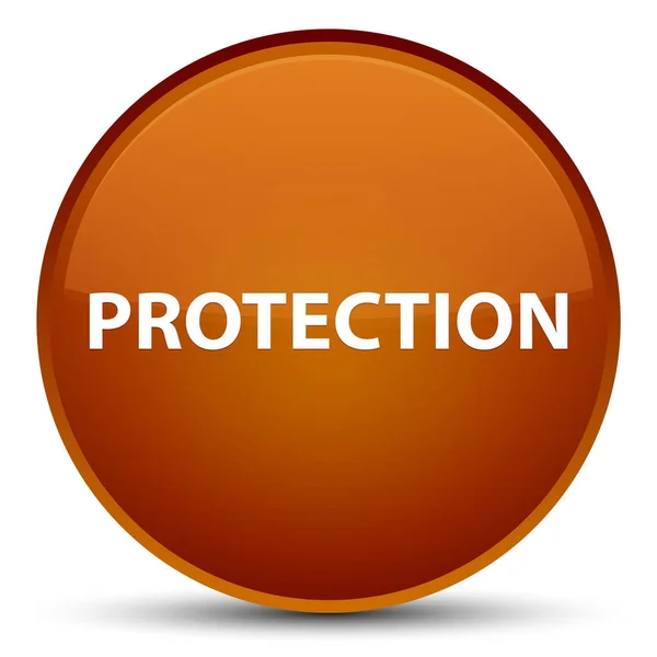 Protection special brown round button — Stock Photo, Image