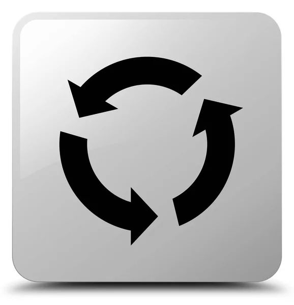 Refresh icon white square button — Stock Photo, Image