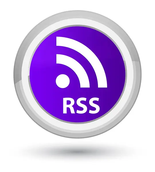 RSS prime purple round button — Stock Photo, Image