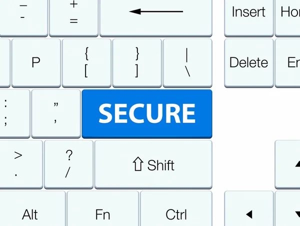 Veilige blauwe toetsenbord knop — Stockfoto