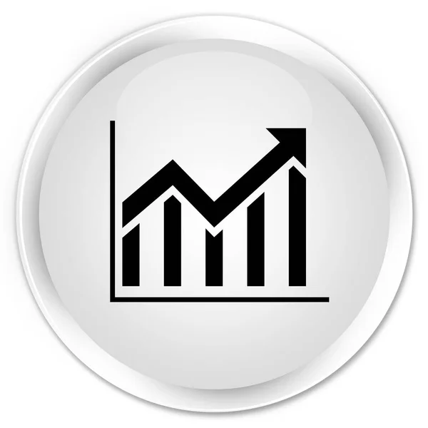 Statistieken pictogram premium witte ronde knop — Stockfoto