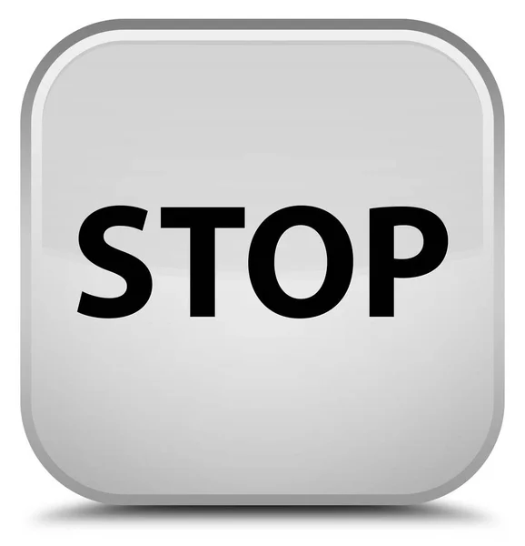 Specjalne białym kwadratowy przycisk Stop — Zdjęcie stockowe