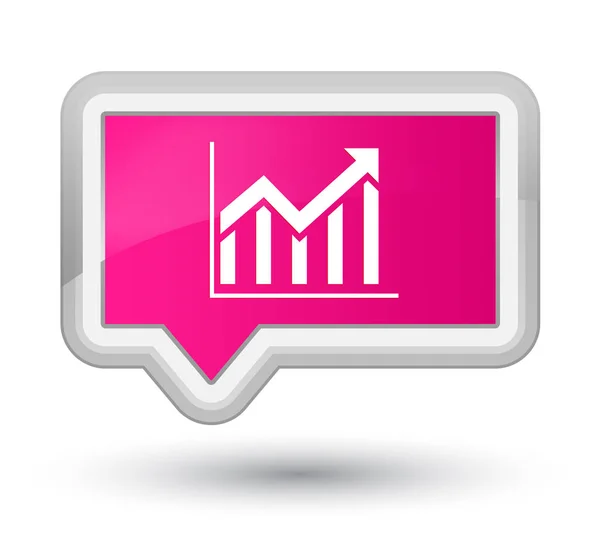 Estatísticas ícone prime rosa banner botão — Fotografia de Stock