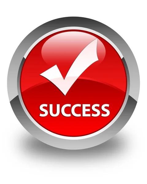 Красная круглая кнопка Success (иконка подтверждения) — стоковое фото